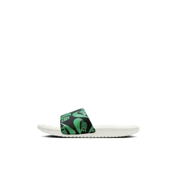 Nike Kawa Slip Resistant Shock Absorbers Kids' Slippers Black White Green Kids'
