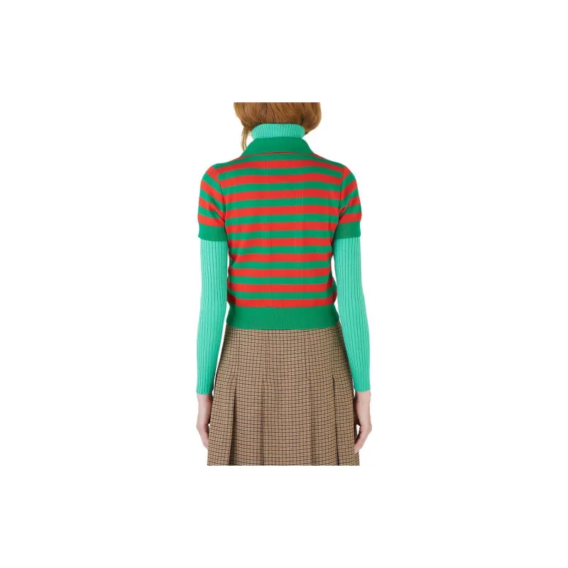 GUCCI Polo Shirts Women's Green-3