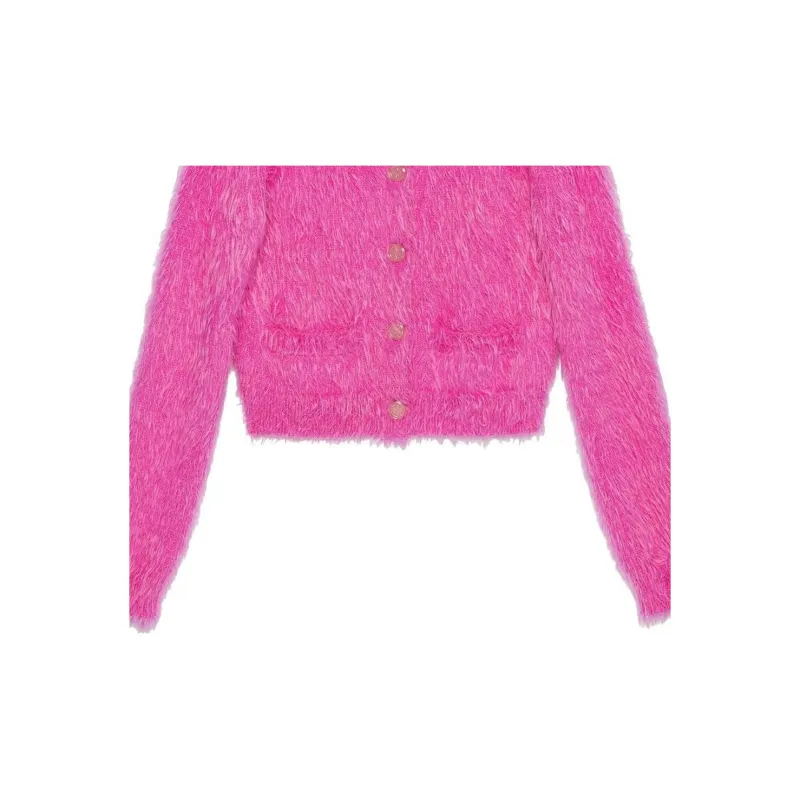GUCCI Brushed Knit Cardigan Pink-4