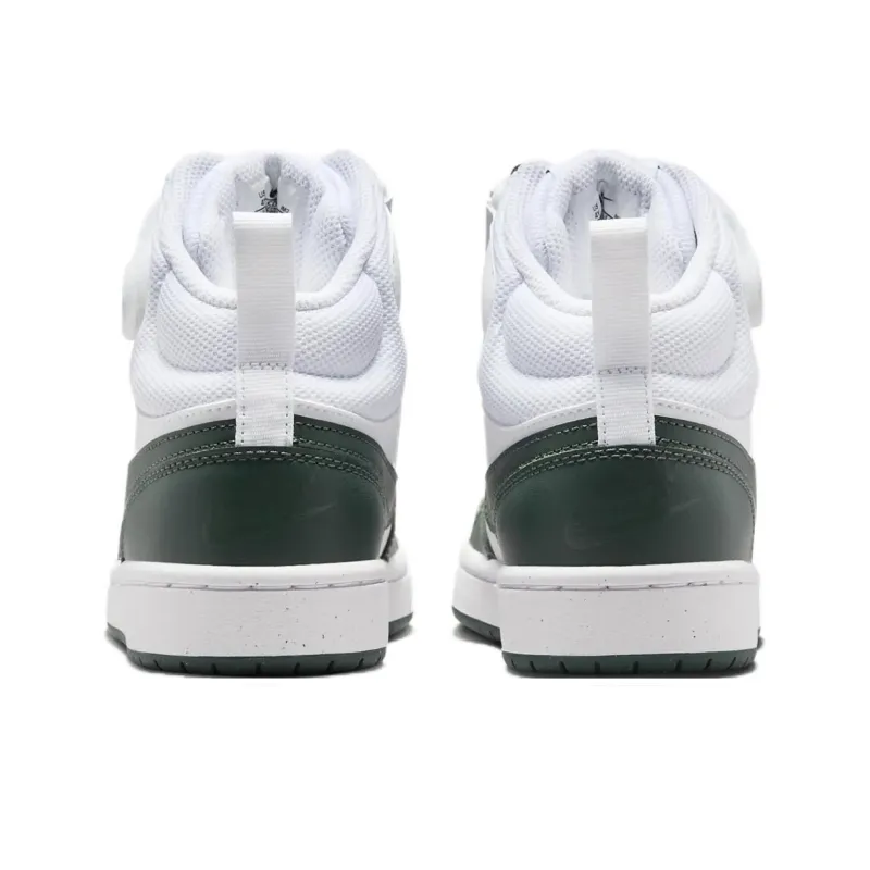 Nike Court Borough Anti Slip Wear Resistant Mid Top Kids' Skateboarding Shoes Green Teenagers-4