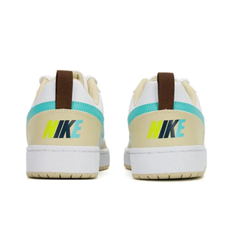 Nike Court Borough COURT BORO Anti Slip Wear Resistant Low Top Kids' Skateboarding Shoes Yellow White Unisex-7