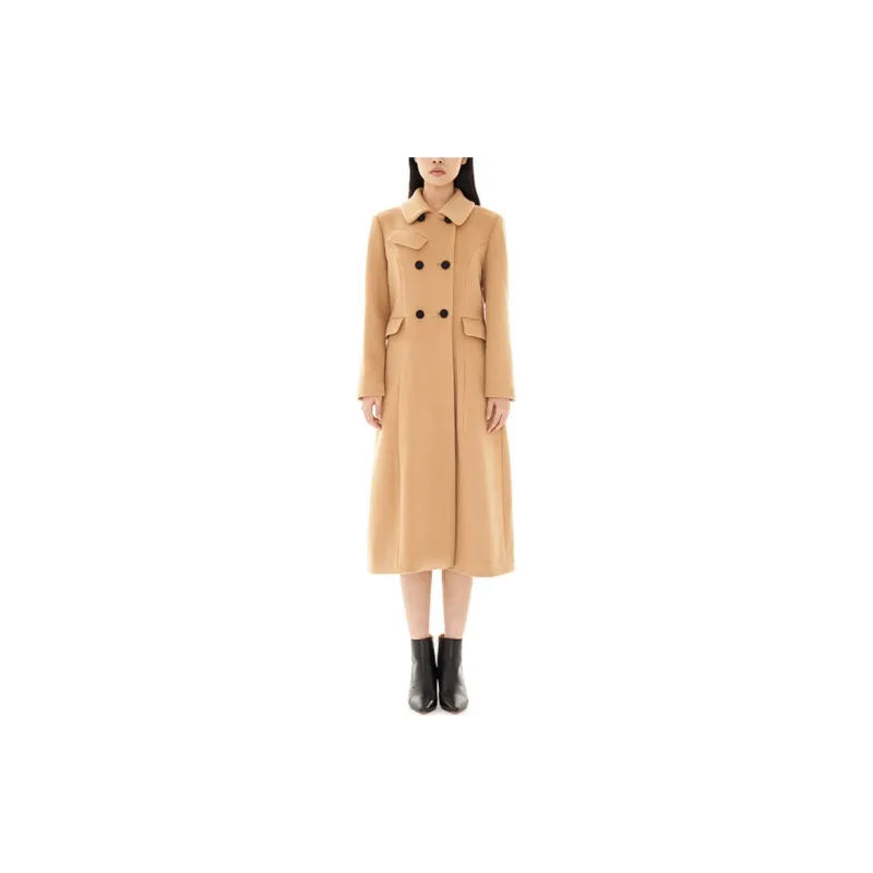 Self portrait Coats Women's Camel Brown-1