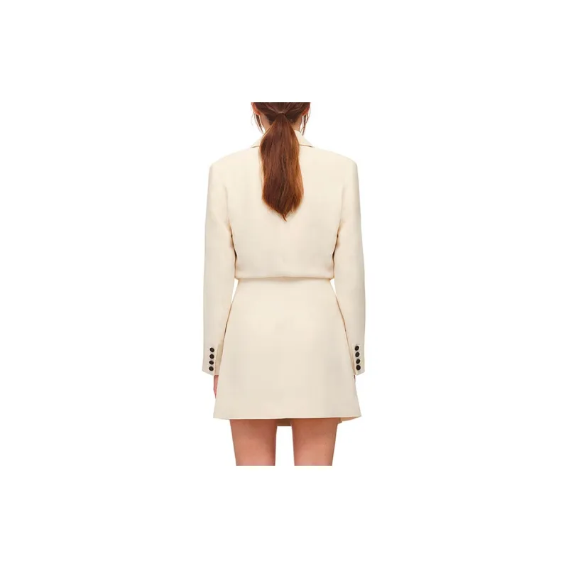 Self portrait Long Sleeved Dress Women's Beige-5