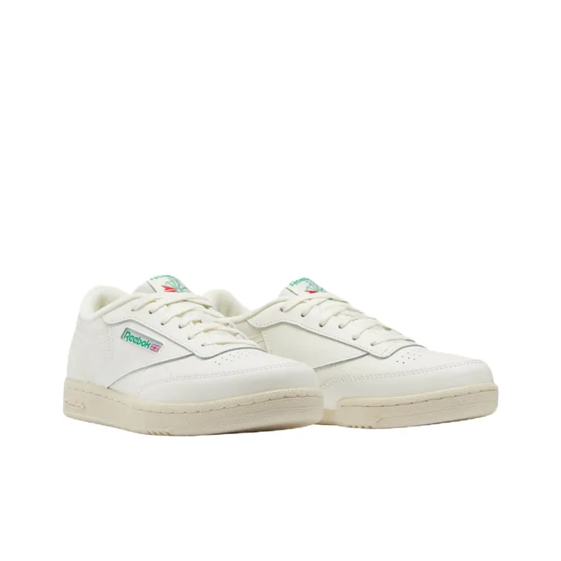 Reebok Club C Anti Slip Wear Resistant Low Top Kids' Skateboarding Shoes White Teenagers-1