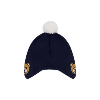 MOSCHINO Teddy Bear motif Pompom Beanie
