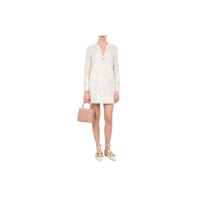 Valentino Long-Sleeved Dresses Women's Nude-2