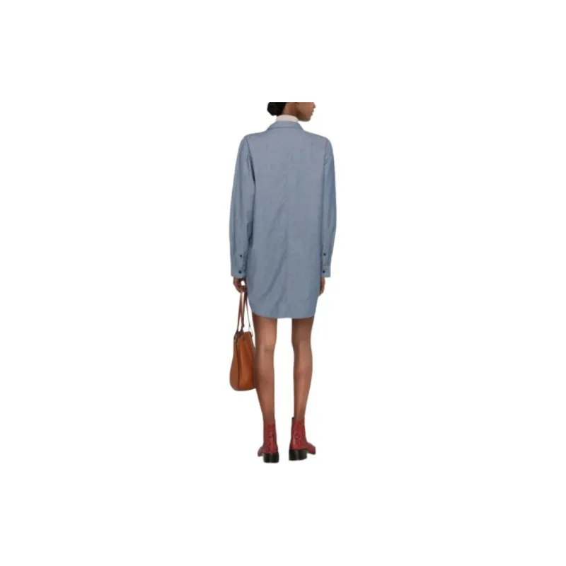 ISABEL MARANT Bridget Chambray Buttoned Shirt Dress-1