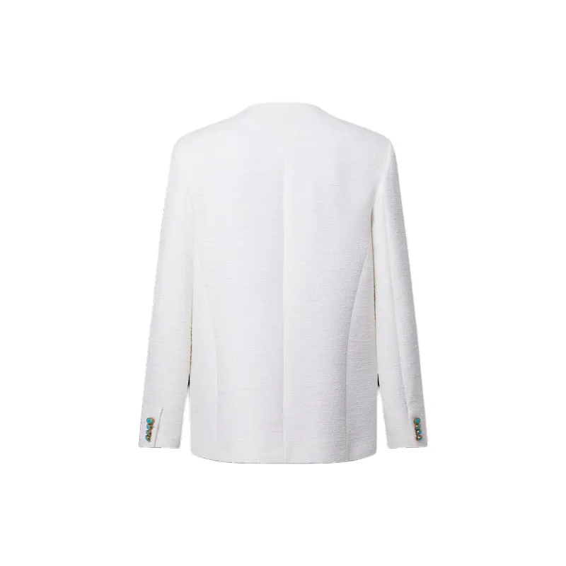 LOUIS VUITTON Chic Collarless Baby Llama And Wool-Blend Jacket-1