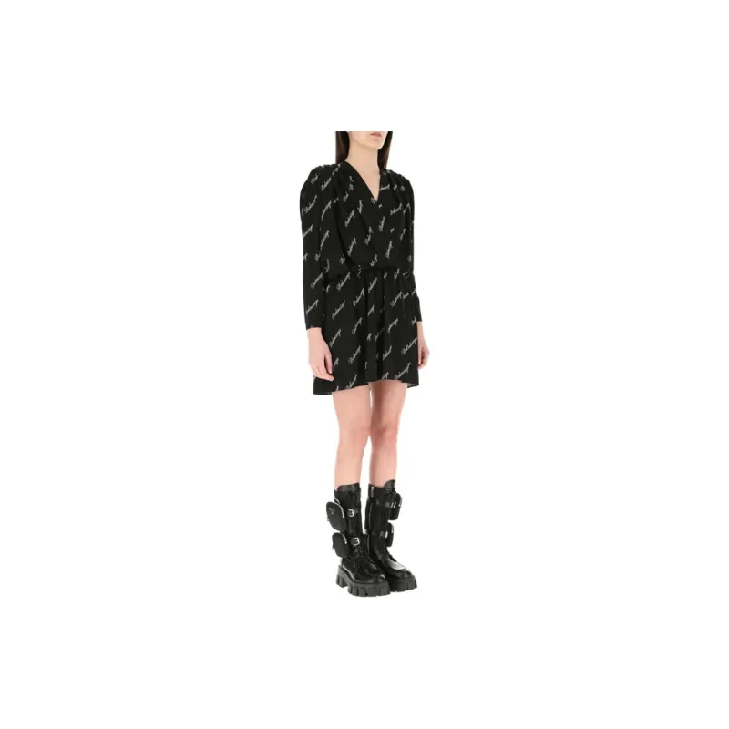 Balenciaga Long Sleeved Dresses Women's Black-5