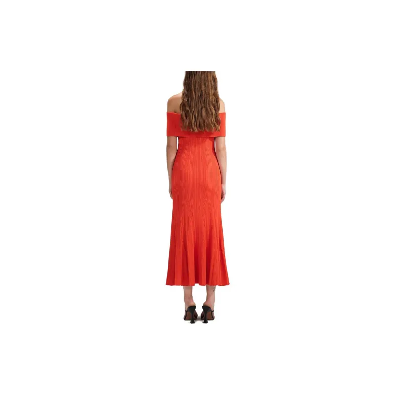 Self portrait Short Sleeved Dresses Women's Bright Orange-3