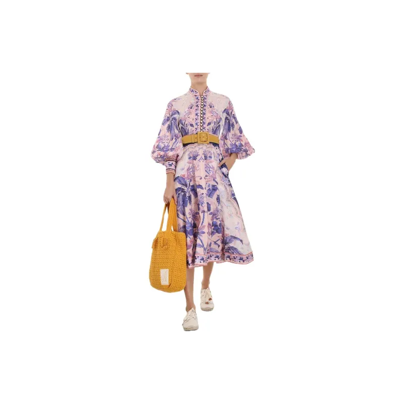 Zimmermann FW22 Long Sleeved Dress Women's Purple-1