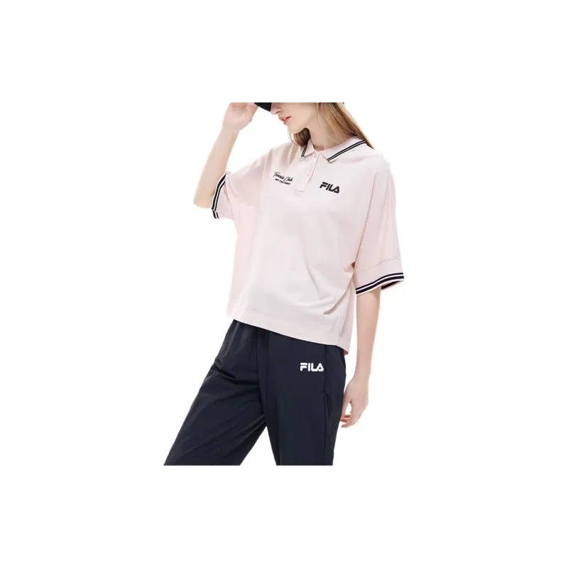 FILA FUSION Polo Shirts Women's Dirty Peach Pink-4