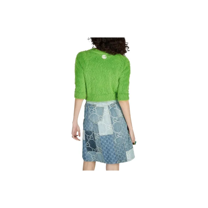 GUCCI Brushed Wool Knit Sweater Green-1