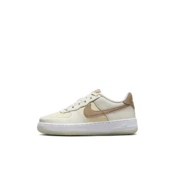 Nike Air Force 1 Anti Slip Wear Resistant Low Top Skateboard Shoes Beige Kids'
