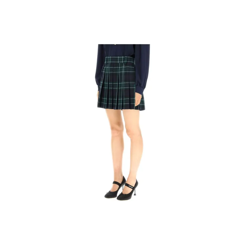 MIU MIU FW22 Casual Short Skirts Women's Green-2