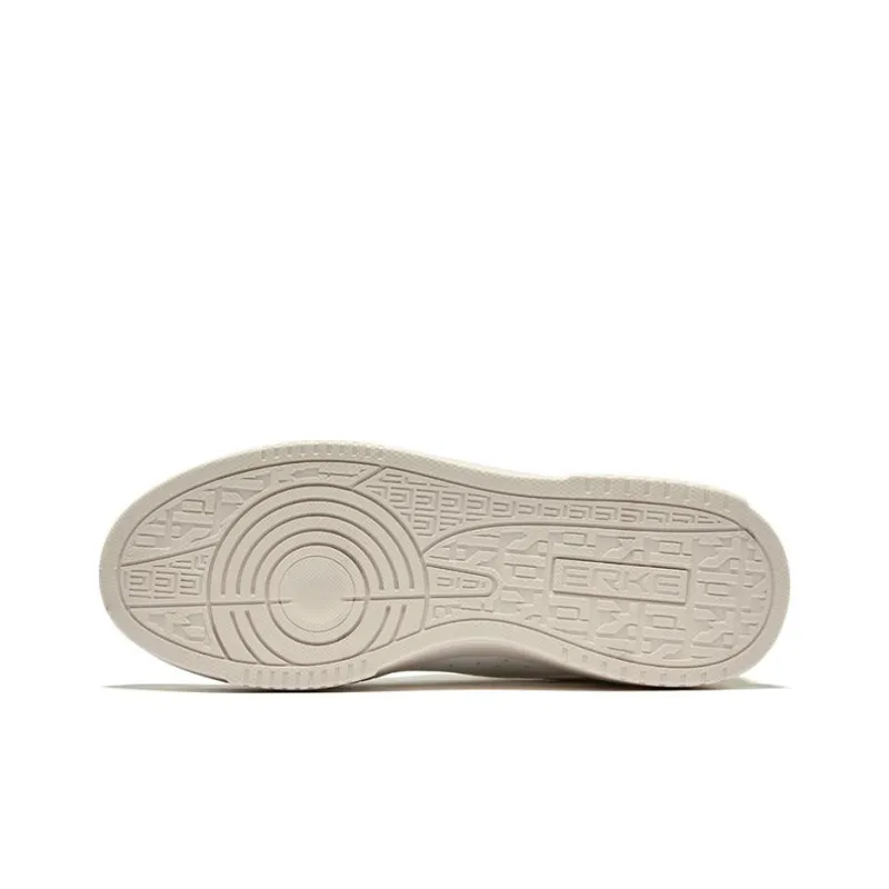 Erke Fun Play Slip-Resistant Breathable Low-Top Skateboard Shoes Women's Microcrystal White Dome Gray Green-4