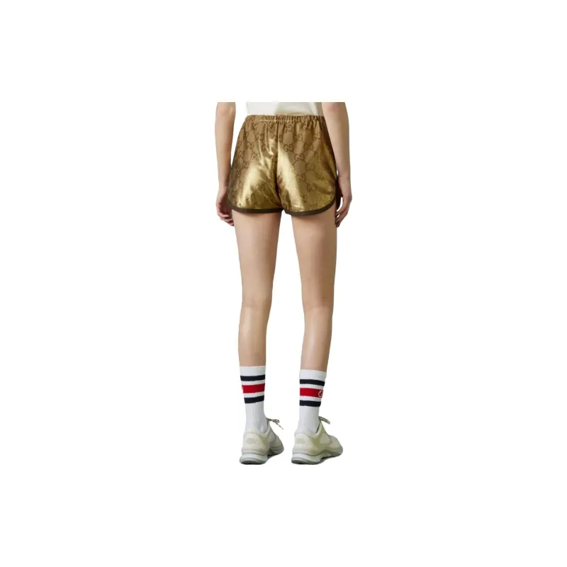 GUCCI Metallic Monogram Drawstring Shorts-3
