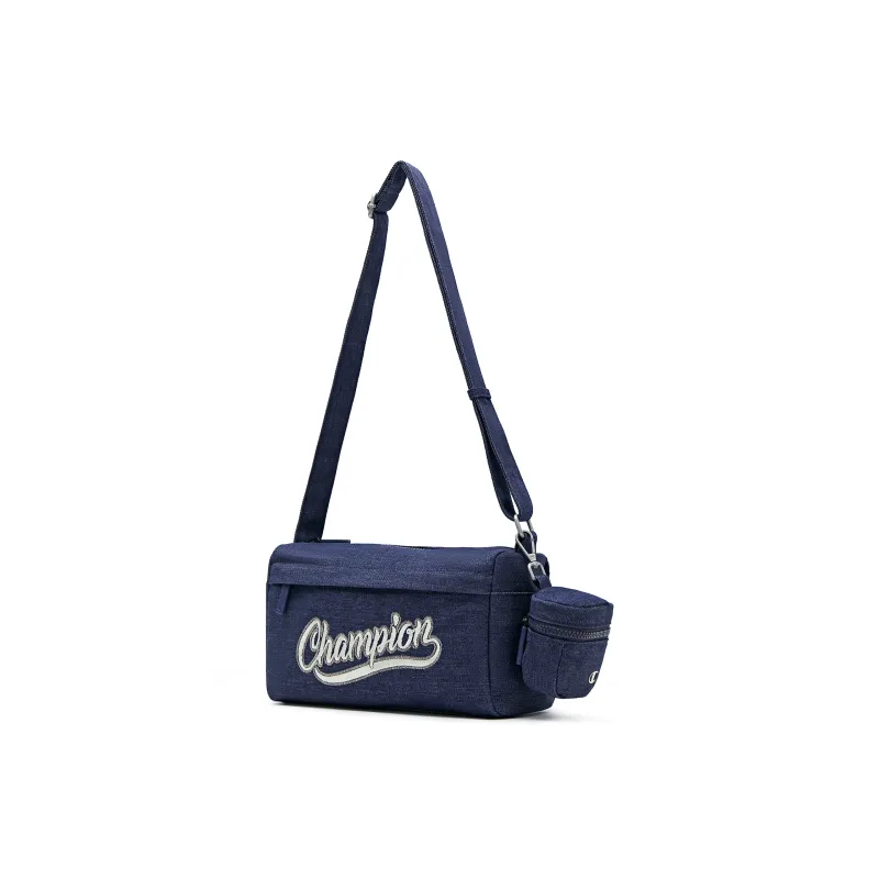Champion Fabric+Artificial Leather Crossbody Bag Medium Size Unisex Smoke Gray/Champion Blue/Latte Brown/Black-7