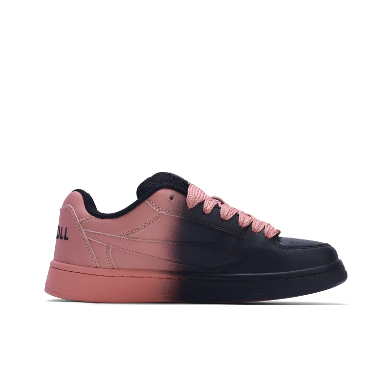 GLO BULL Skateboard Shoes Unisex Low Top Distressed Black Pink-1