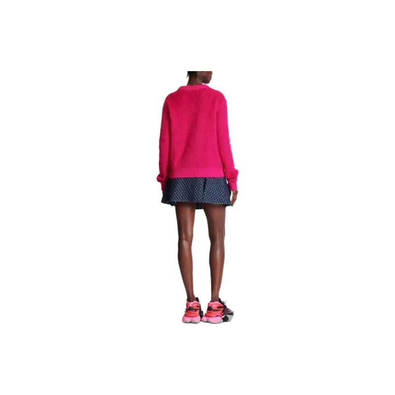 BALMAIN Logo Jacquard Crewneck Knitted Jumper-3