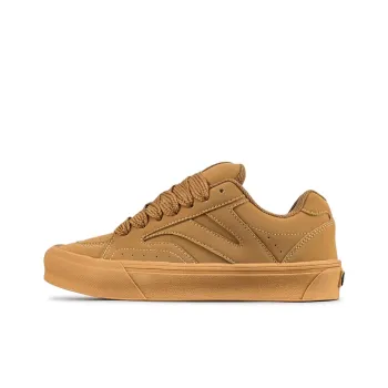 VFDF Puffy Shoes Wear Resistant Slip Resistant Low Top Skateboard Shoes Unisex Wheat