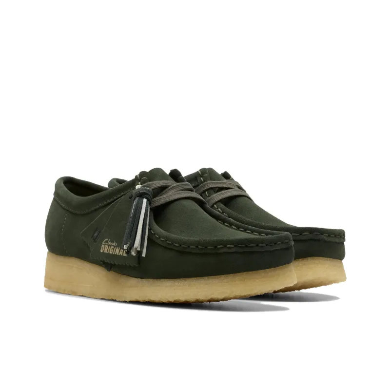 Clarks Originals Wallabee Forest Green Suede Women's-2