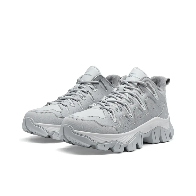 XTEP Kawayuki Lite Slip Resistant Water Resistant Warm Mid Top Casual Shoes Men's Gray-3