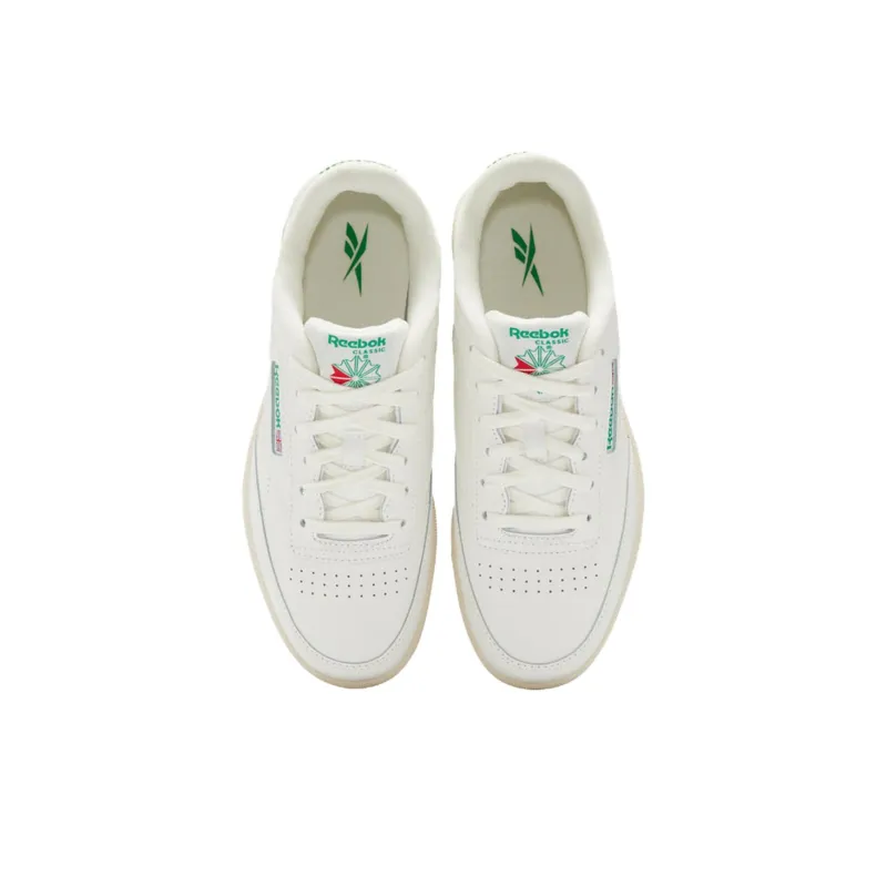 Reebok Club C Anti Slip Wear Resistant Low Top Kids' Skateboarding Shoes White Teenagers-2
