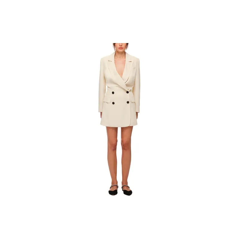 Self portrait Long Sleeved Dress Women's Beige-4