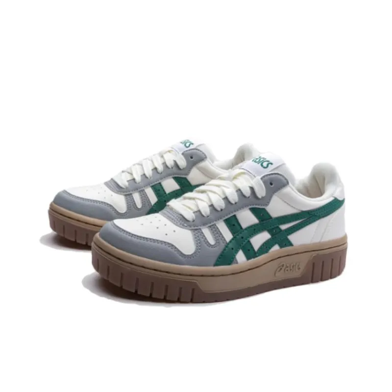 Asics Court MZ Anti-Slip And Wear-Resistant Lightweight Low-Top Kids' Skateboarding Shoes White Gray Green Teenagers-2