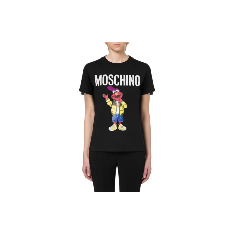 Sesame Street X MOSCHINO T Shirts Women's Black-1