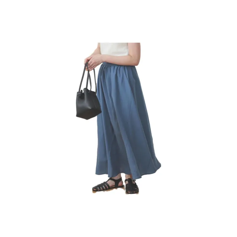 Beams Casual Long Skirts Women's Blue-4