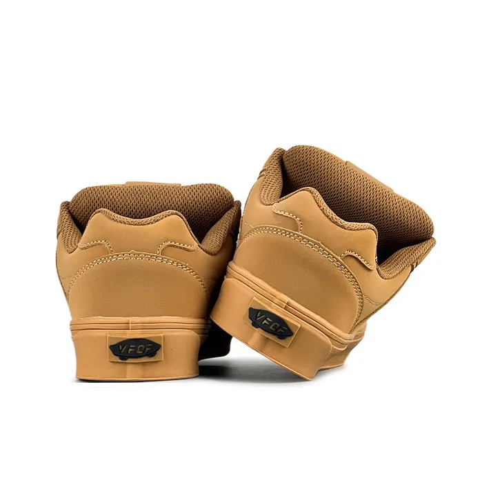 VFDF Puffy Shoes Wear Resistant Slip Resistant Low Top Skateboard Shoes Unisex Wheat-4