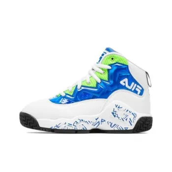 FILA KIDS Mb Night Walk Cushioning Wear Resistant Mid Top Children's Basketball Shoes Blue White Teenagers