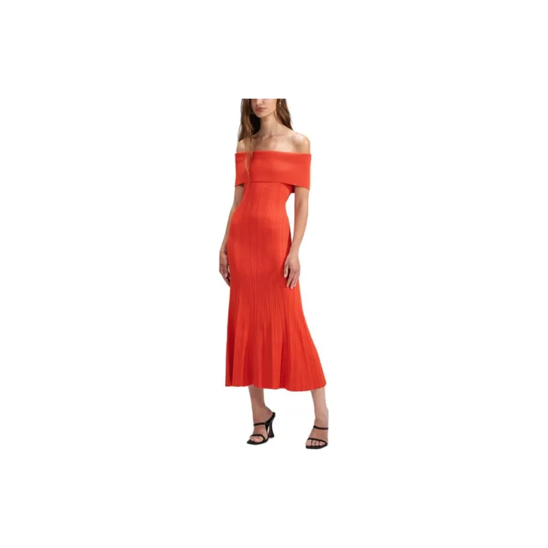 Self portrait Short Sleeved Dresses Women's Bright Orange-2
