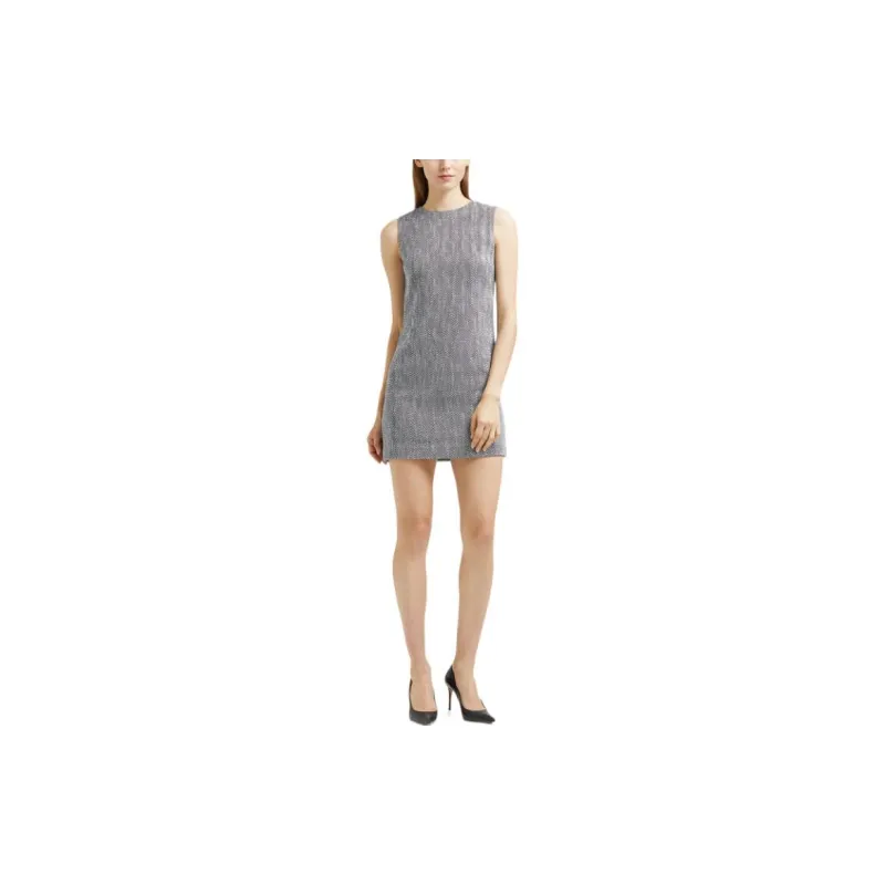 THEORY Sleeveless Dresses Women's Black White Stripes-1