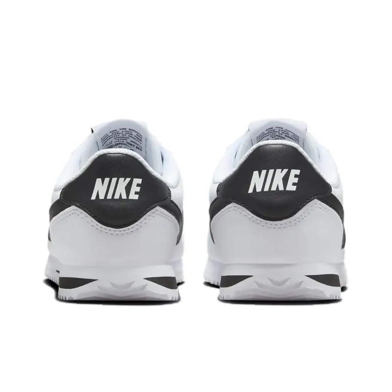 Nike Cortez Anti Slip Wear Resistant Low Top Kids' Skateboarding Shoes White Black Unisex-3