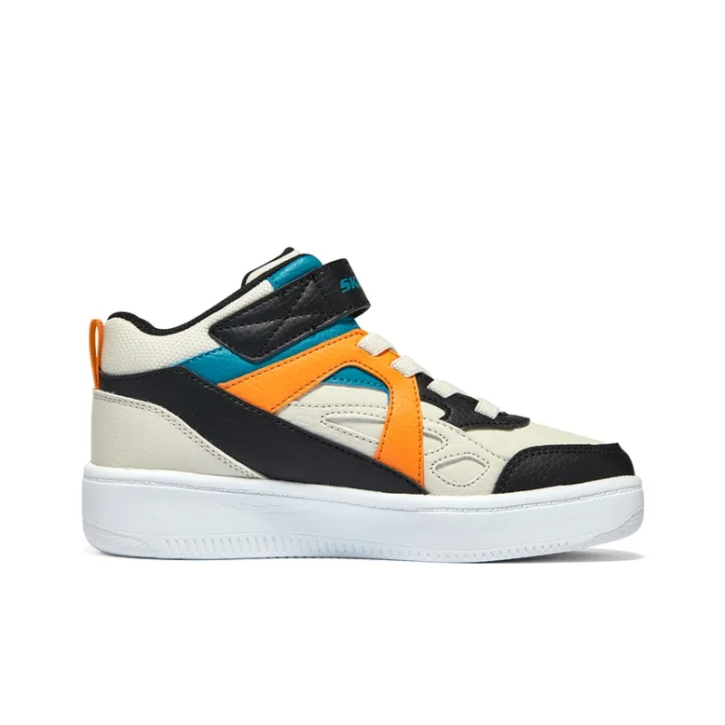 Skechers Slip-Resistant Cushioning Wear-Resistant Low-Top Kids' Skateboarding Shoes Black White Orange Teenagers-1