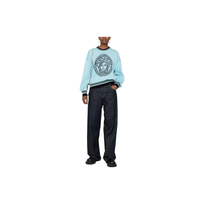 VERSACE Medusa Logo Knit 'Light Blue'-1