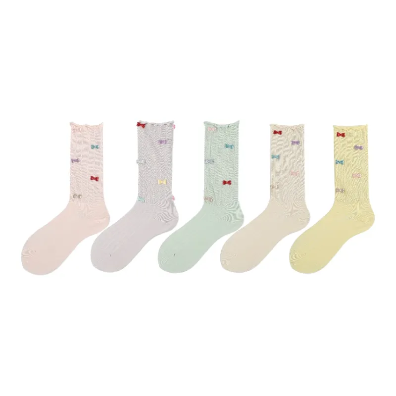 COTTON CHEESE Mid Calf Socks Women's 5 Pack-4