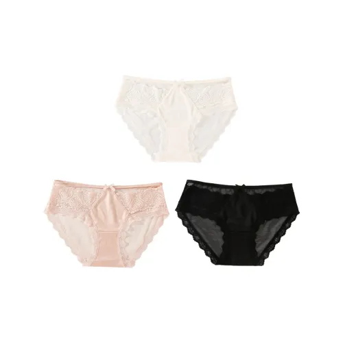 LoveEsteem 화이트+핑크+블랙 여성 삼각팬티