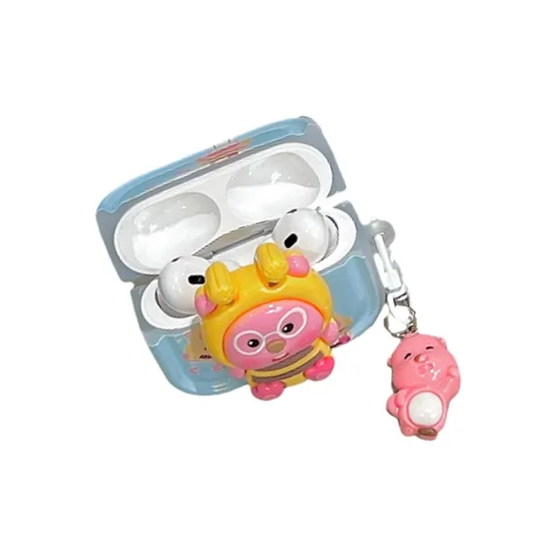 Baohuguang Compatibility AirPods 3/1/2/Pro 2 TPU Cute Bee Ruby Cartoon Fully Enclosed Impact Resistant Headphone Cases-1