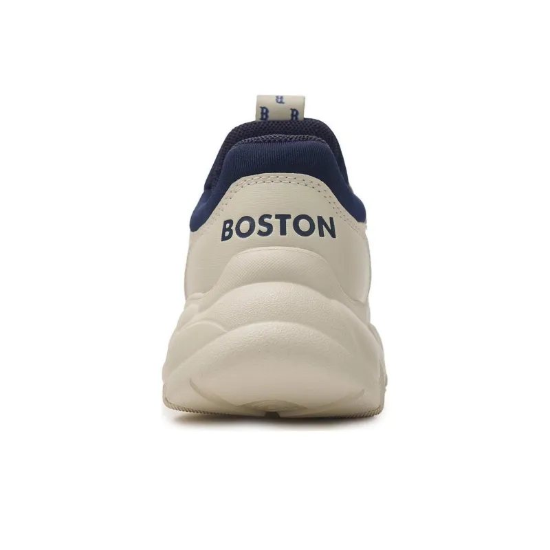 MLB Big Ball Chunky Boston Red Sox Anti Slip Wear Resistant Low Top Kids Lifestyle Shoes Beige Blue Teenagers-4