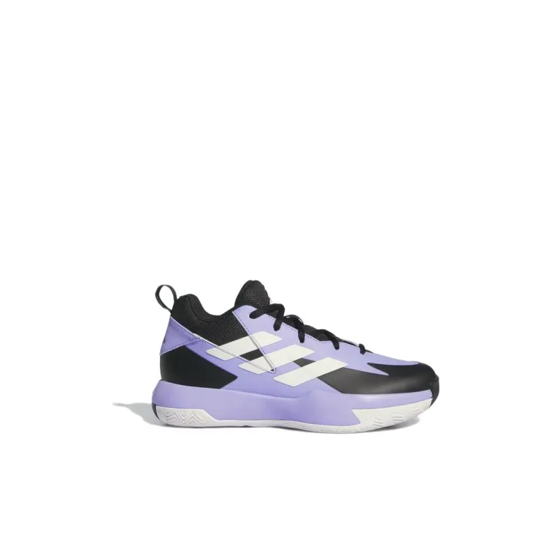 Adidas Cross Em Up Anti Slip Wear Resistant Low Top Children's Basketball Shoes Black Purple Kids'-1