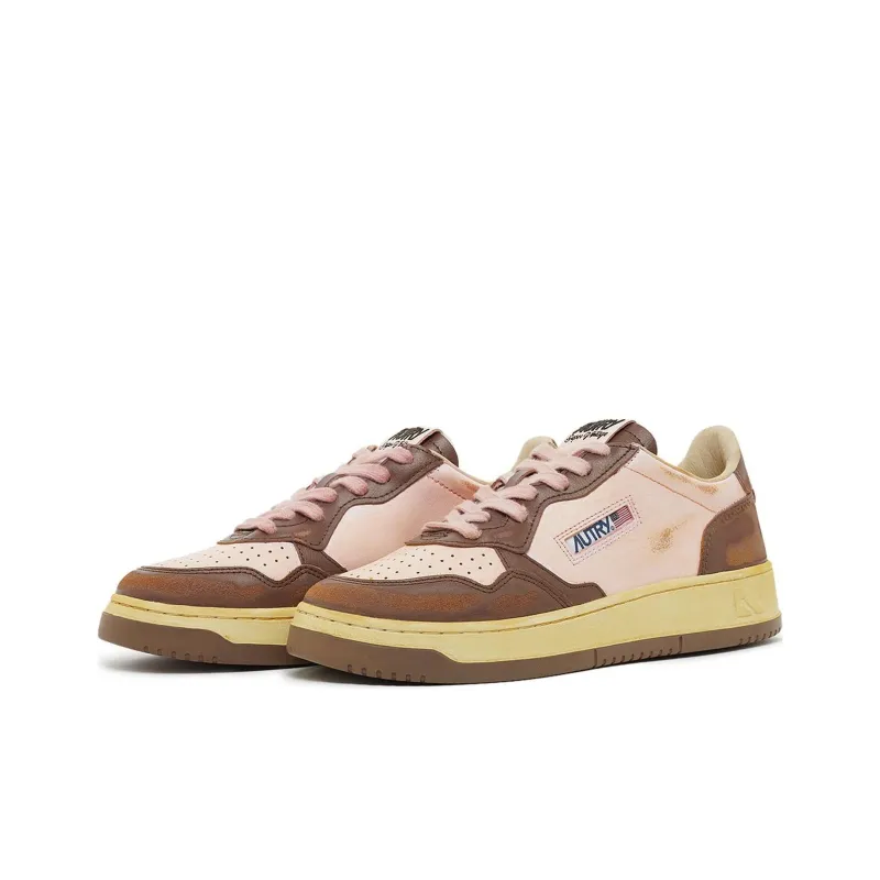 AUTRY Super Vintage Low Top Skateboard Shoes Women's Pink Brown-2