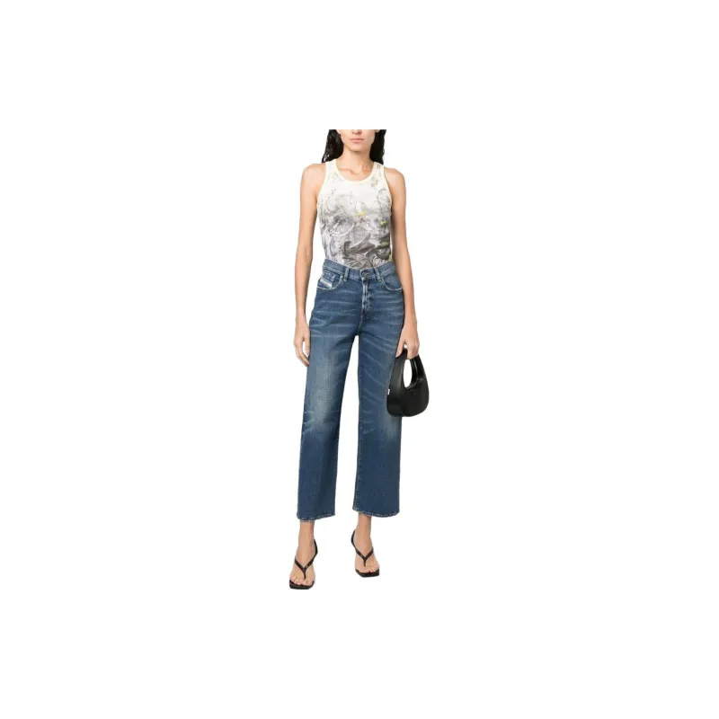 DIESEL Crease-effect Cropped Jeans-1