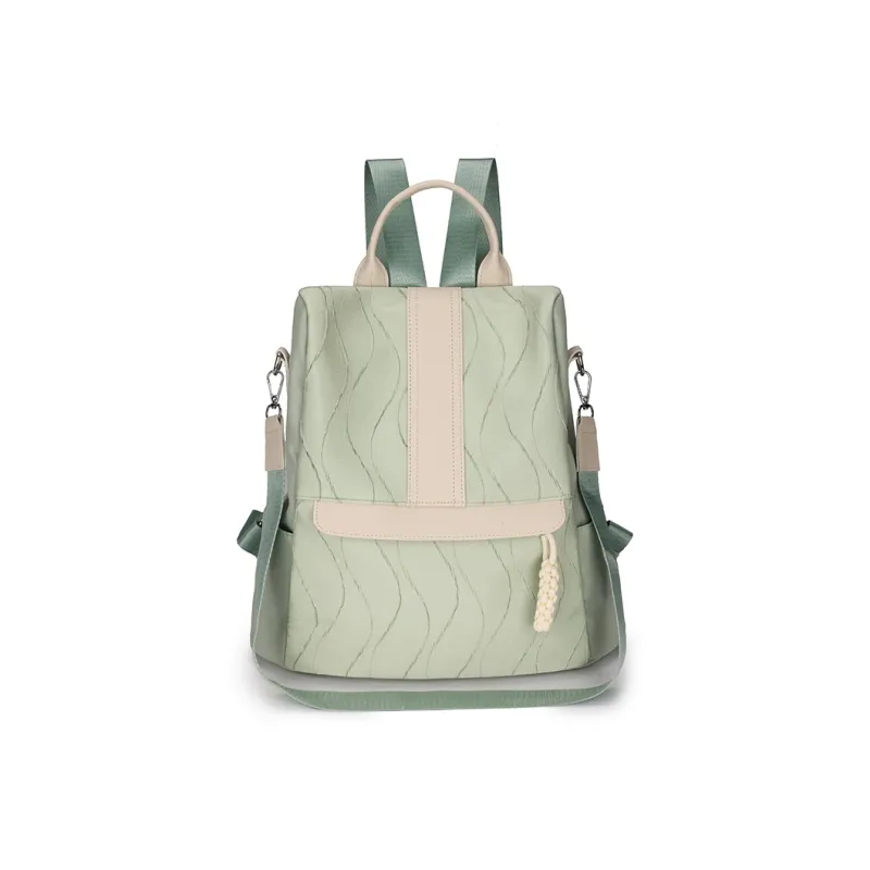 GEERDUN Oxford Backpack Unisex Ecru/Black/Pink/Light Green-6