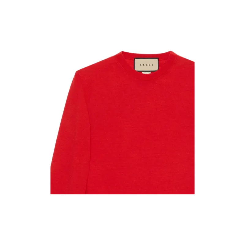 GUCCI Logo knit Crew neck Jumper-4