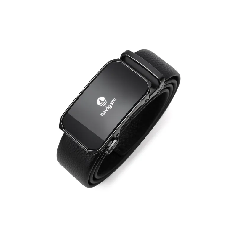 NAVIGARE Top Grain Cow Leather Leather Belts Men's Black Width  3.5cm-5