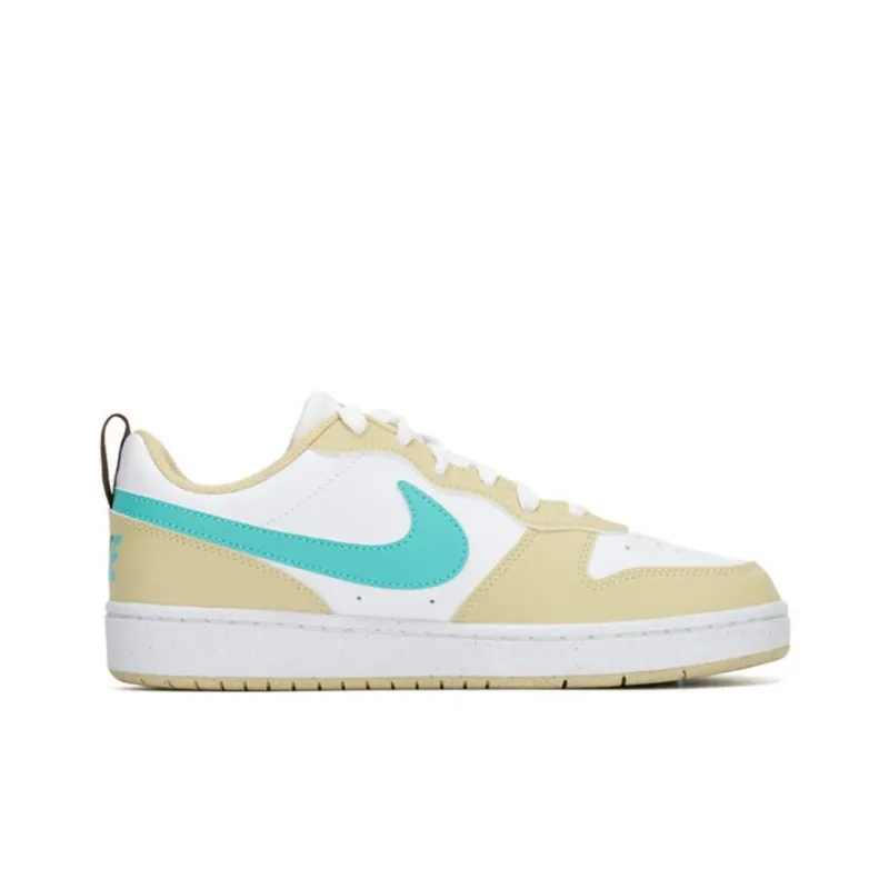 Nike Court Borough COURT BORO Anti Slip Wear Resistant Low Top Kids' Skateboarding Shoes Yellow White Unisex-5